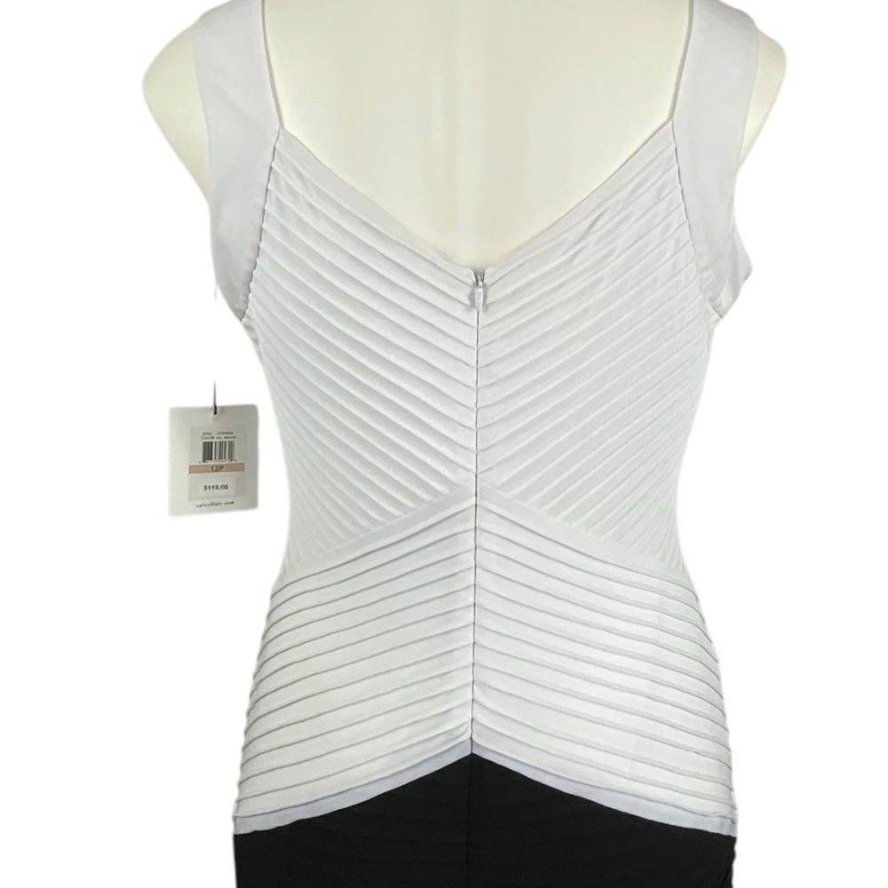 Calvin Klein Women's Black and White Color Block‎ Pin Tuck Dress - Picture 6 of 10